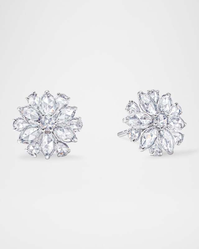 Eclat 18K White Gold Diamond Stud Earrings